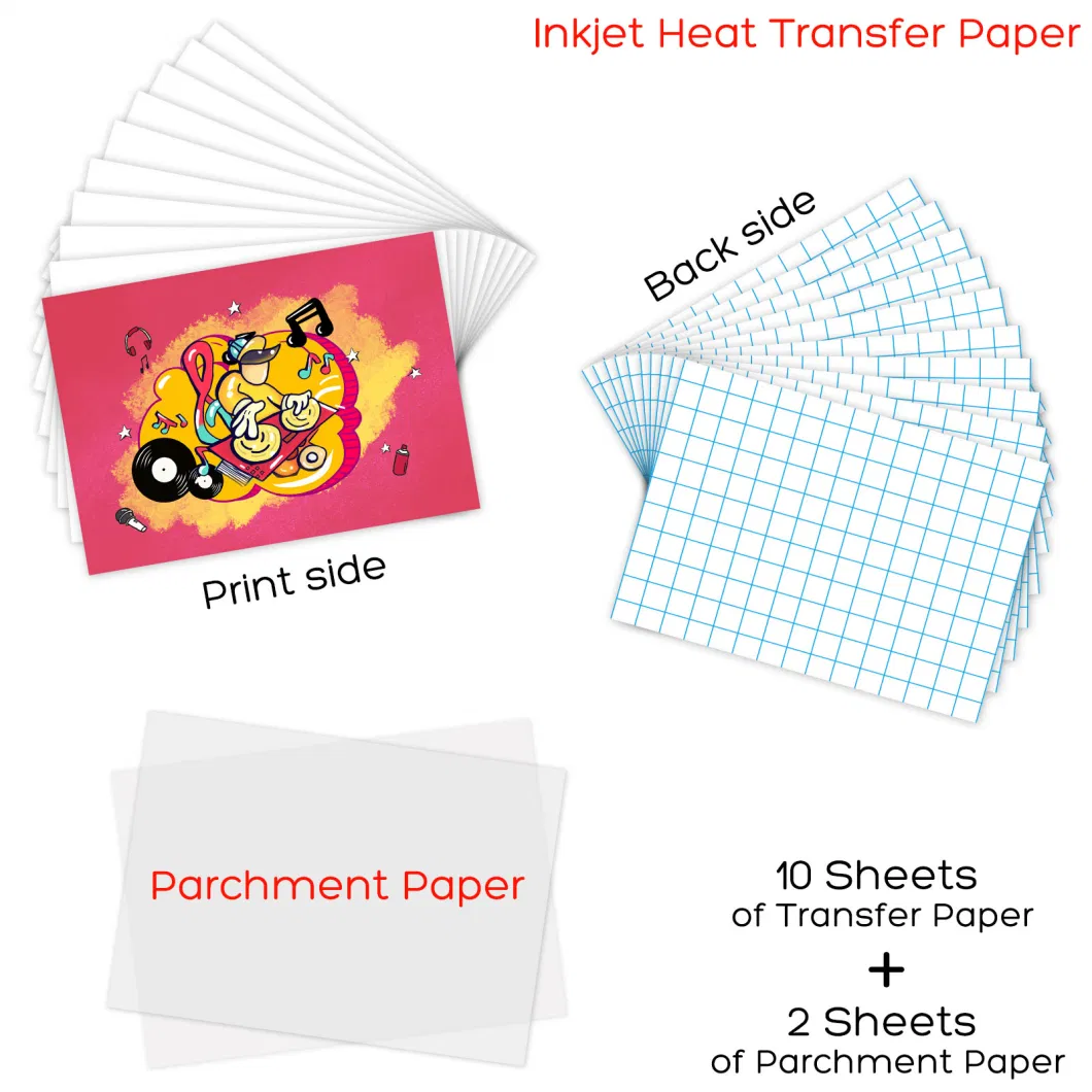 L&C Heat Transfer Printing Paper A3 A4 50 Sheets Inkjet Heat Transfer Paper for Dark Shirts